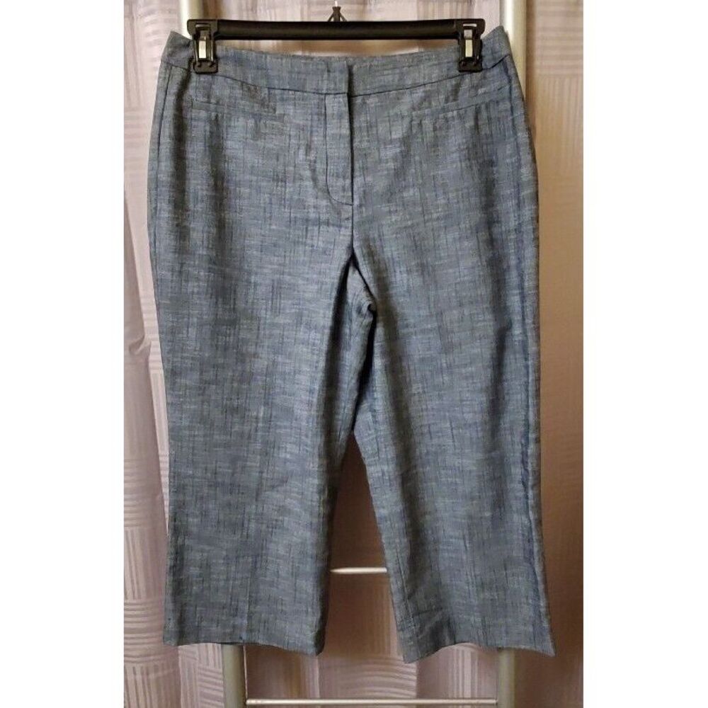 LARRY LEVINE STRETCH GRAY 21" INSEAM CAPRI PANTS‎ SZ 12